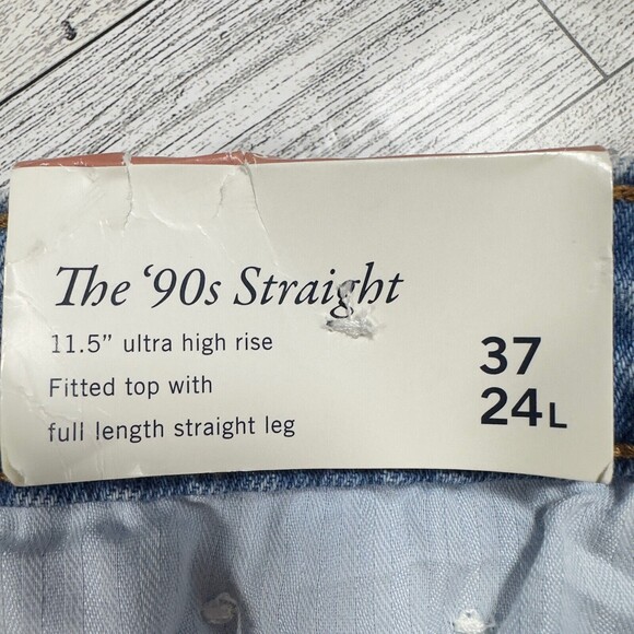 Abercrombie & Fitch 90s Straight Ultra High Rise Jeans NWT Women’s Sz 24L Blue - Picture 9 of 15
